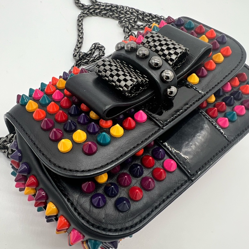 Christian Louboutin Sweet Charity Calf/patent/spikes mix black multicolor